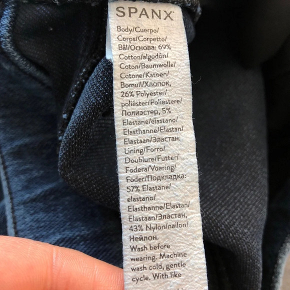 Spanx Dark Wash Jean-ish Ankle Leggings Pull Up‎ Jeans Size L - Picture 6 of 9